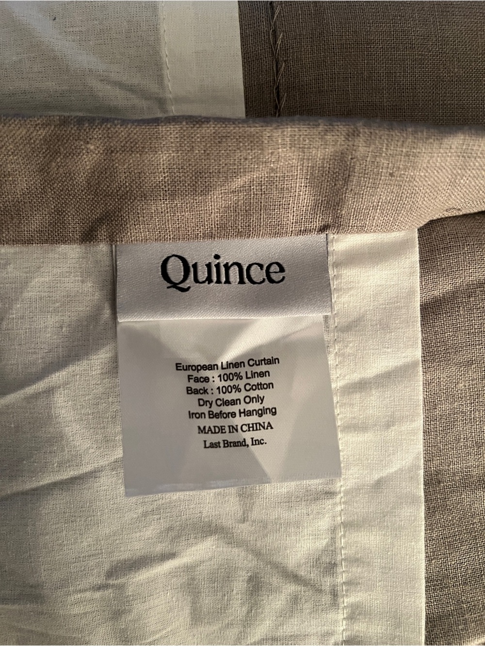 Quince European Linen Curtain Panel- 48x84 grey - Picture 4 of 5